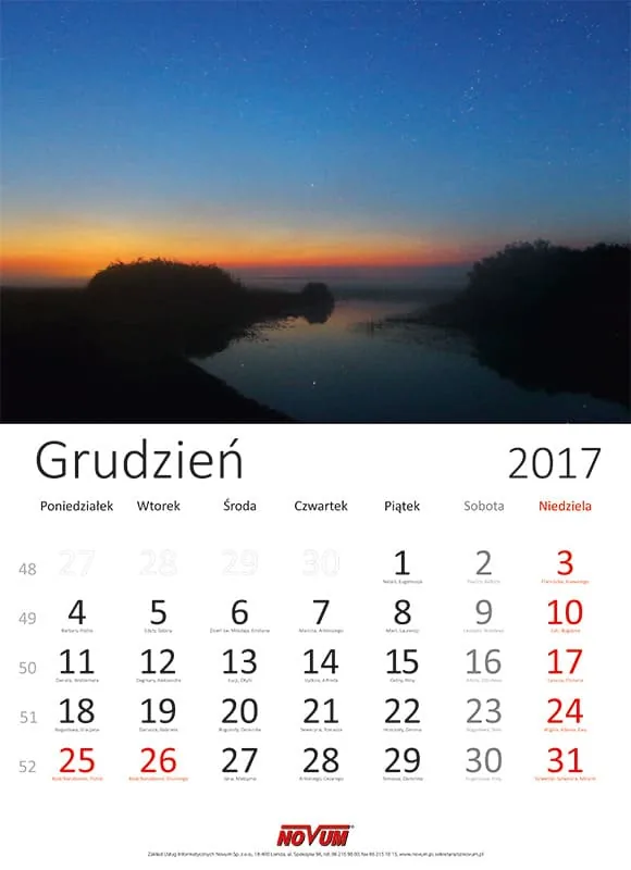 Kalendarz NOVUM 2017