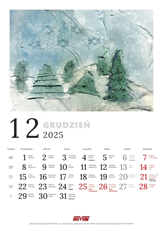 Kalendarz NOVUM 2025